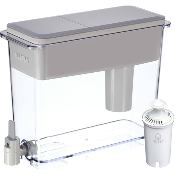 Brita XL Water Filter Dispenser for Tap and Drinking Water with 1 Standard Filter, Lasts 2 Months, 27 Cup Capacity, BPA Free, Grey, Gray